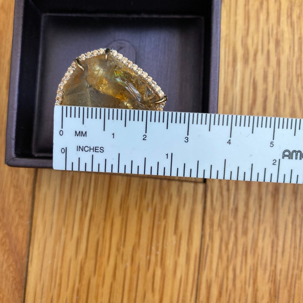 Citrine ring 17.7 CTW in silver; approx sz 6-7 - Picture 5 of 5